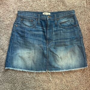Madewell Raw Hem Denim Skirt